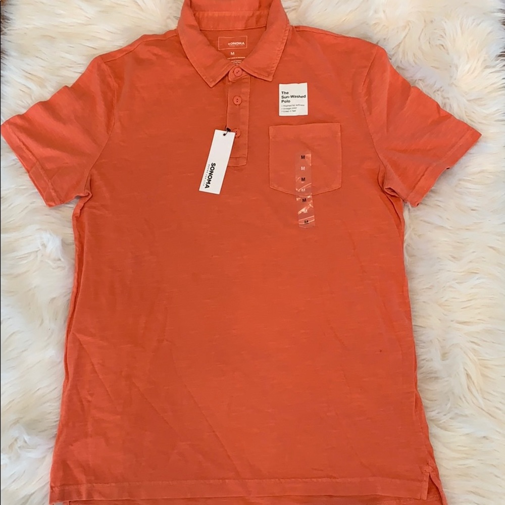 Men’s Sonoma Polo Shirt 100% Cotton Peach